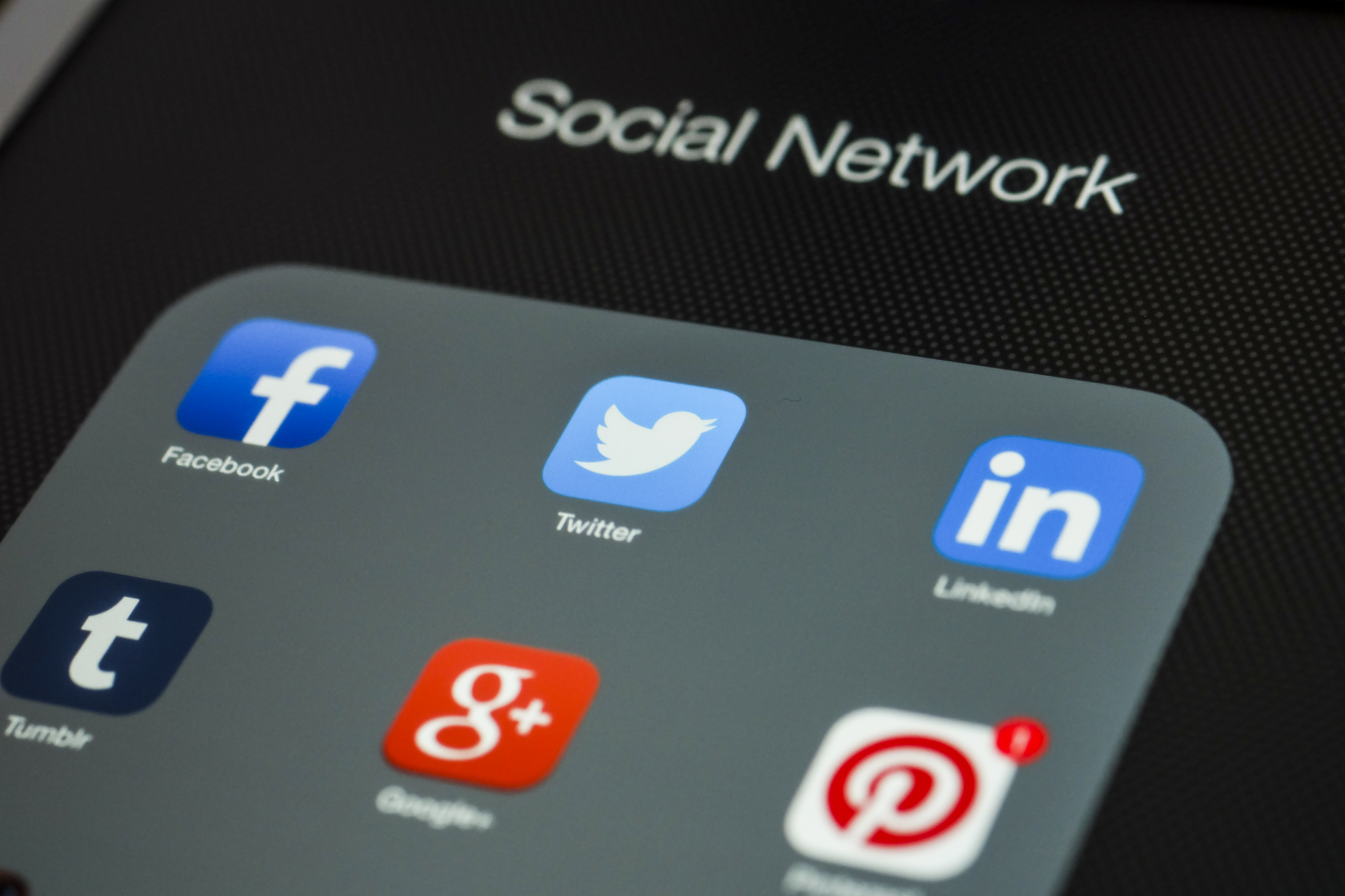 Phone with social media apps on it